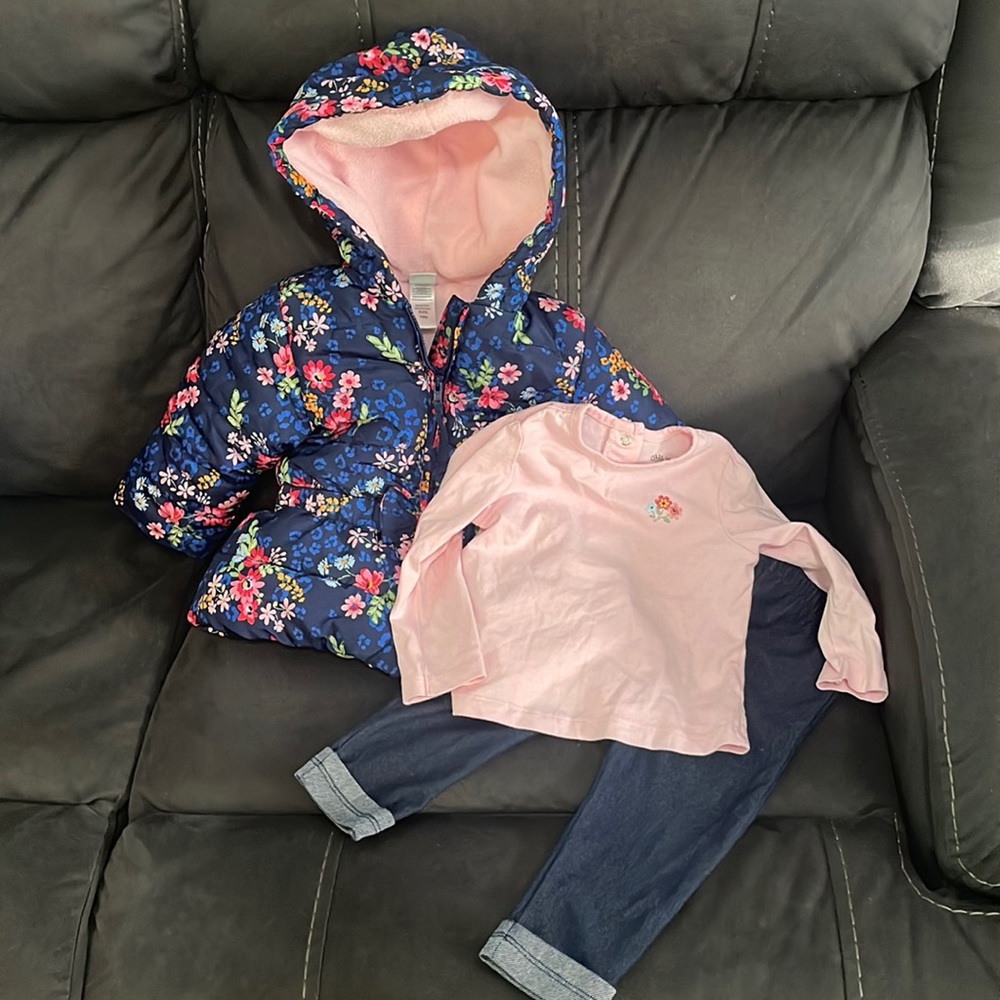 Little Me Puffer Coat 3-piece set